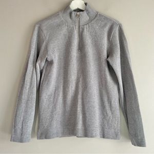 1/4 zip pullover sweater Pendleton gray mens top 100% cotton knit  small preppy